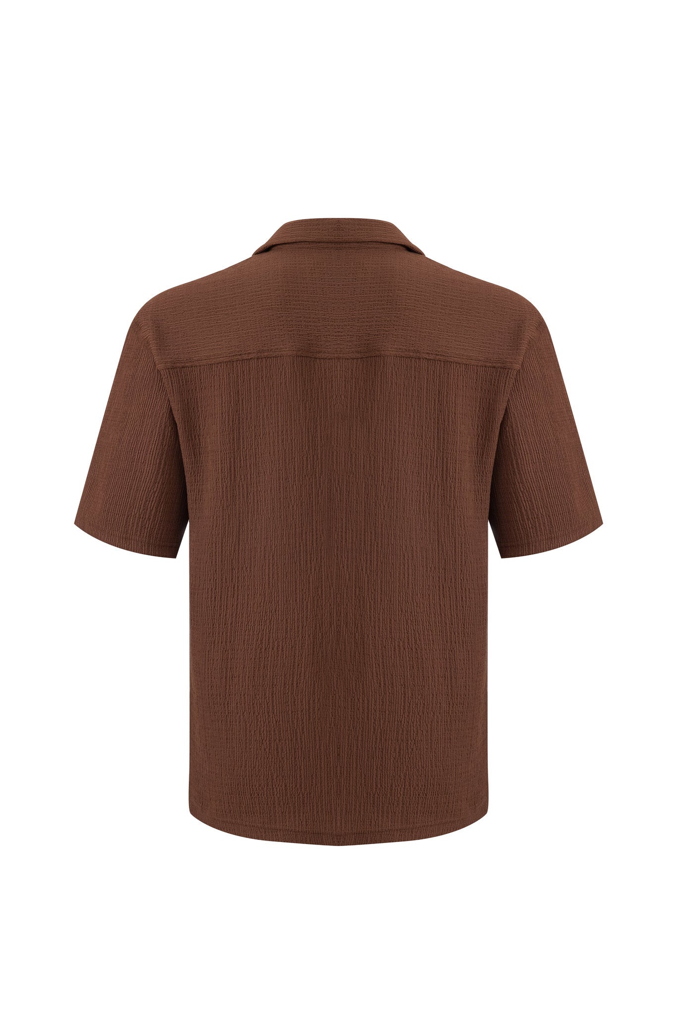 Textured T-shirt-Brown