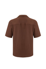 Textured T-shirt-Brown