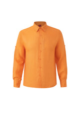 Linen Long Sleeves-Orange