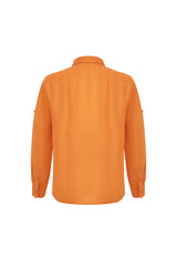 Linen Long Sleeves-Orange