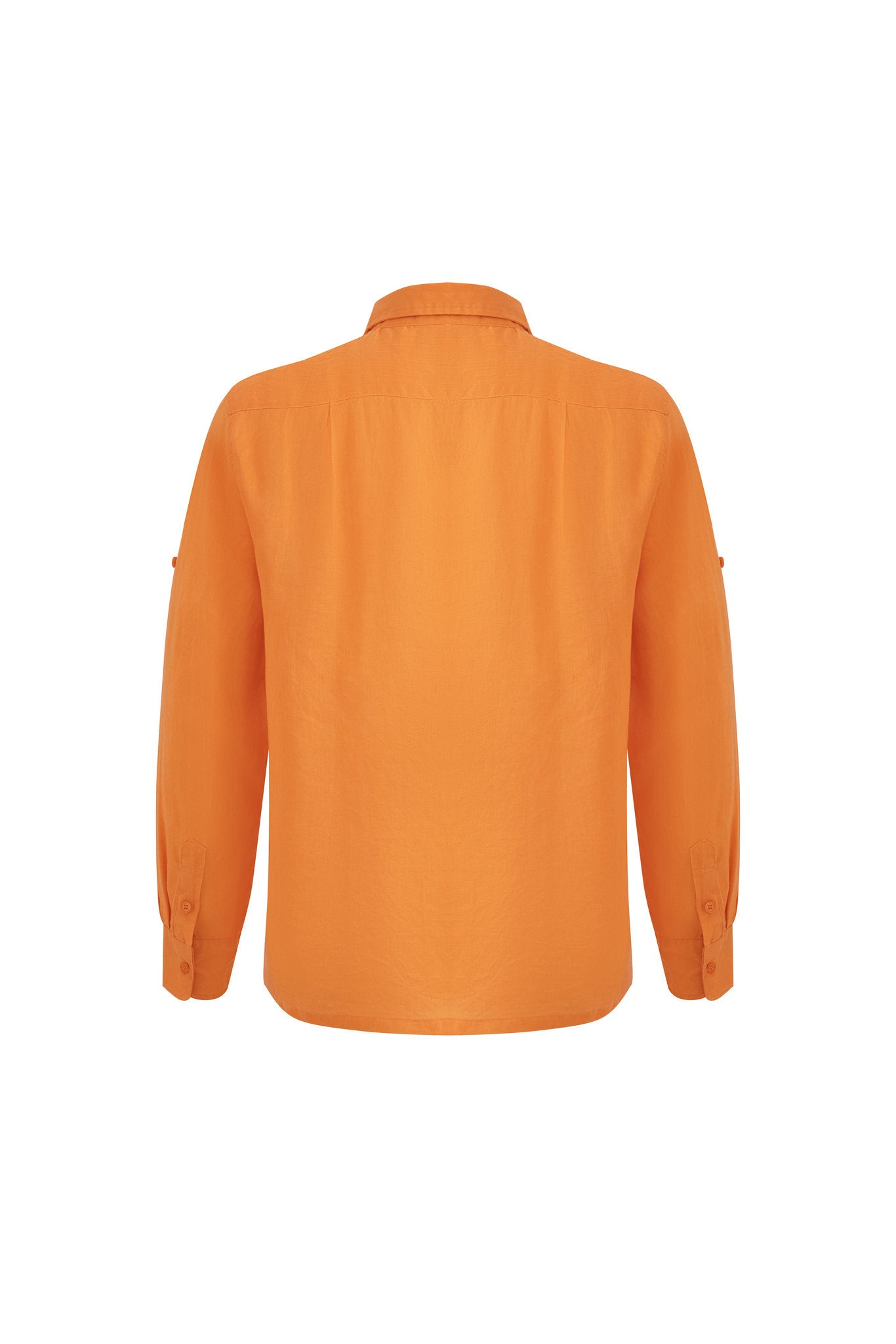 Linen Long Sleeves-Orange × Linen Pants-Ivory — Combo Look