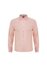 Linen Long Sleeves-Pink