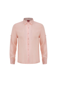 Linen Long Sleeves-Pink