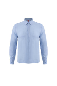 Linen Long Sleeves-Ocean-Blue