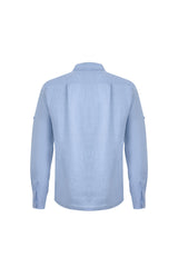 Linen Long Sleeves-Ocean-Blue