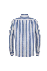 Linen Long Sleeves / stripe-Blue/White