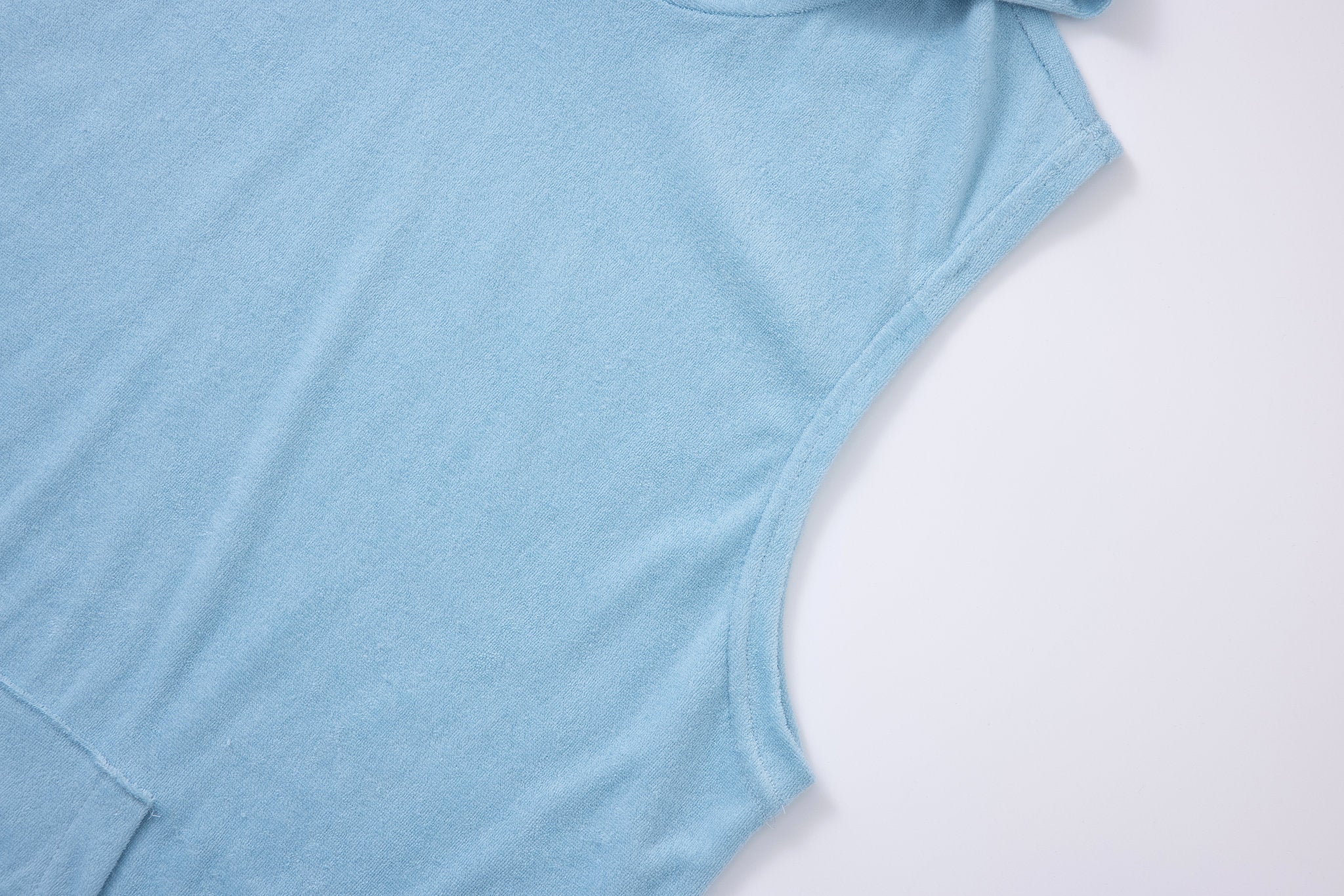 Towel Hoodie-Baby-Blue × Linen Pants-Beige — Combo Look