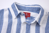Linen Long Sleeves / stripe-Blue/White
