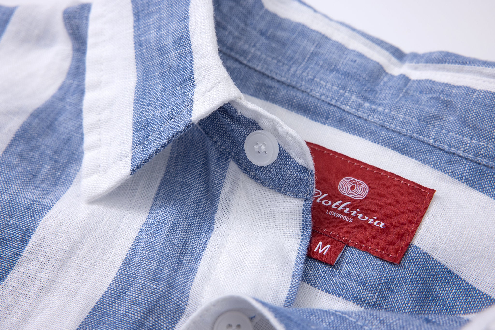 Linen Long Sleeves / stripe-Blue/White
