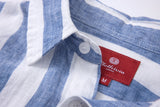 Linen Long Sleeves / stripe-Blue/White