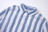 Linen Long Sleeves / stripe-Blue/White