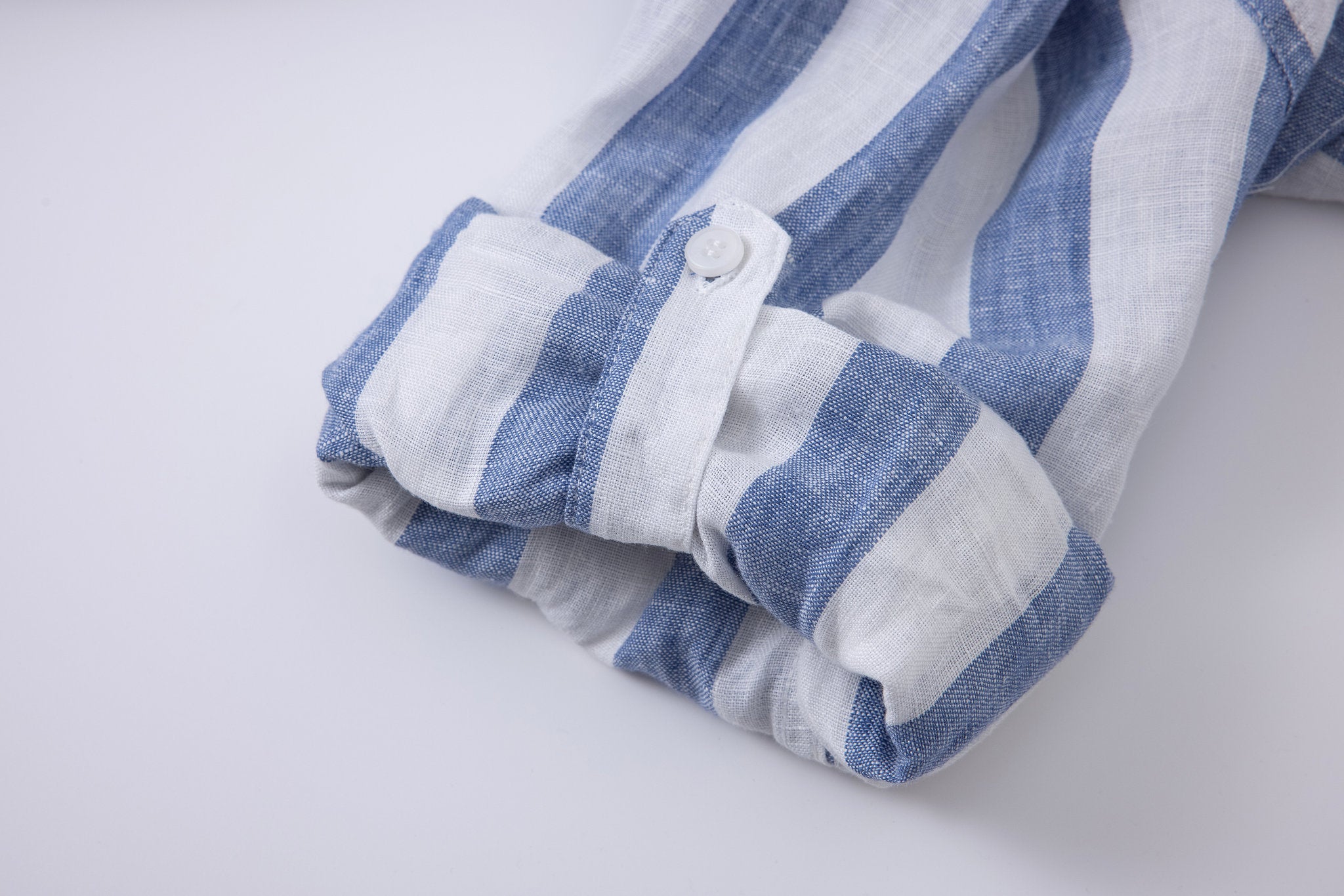 Linen Long Sleeves / stripe-Blue/White