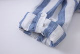 Linen Long Sleeves / stripe-Blue/White