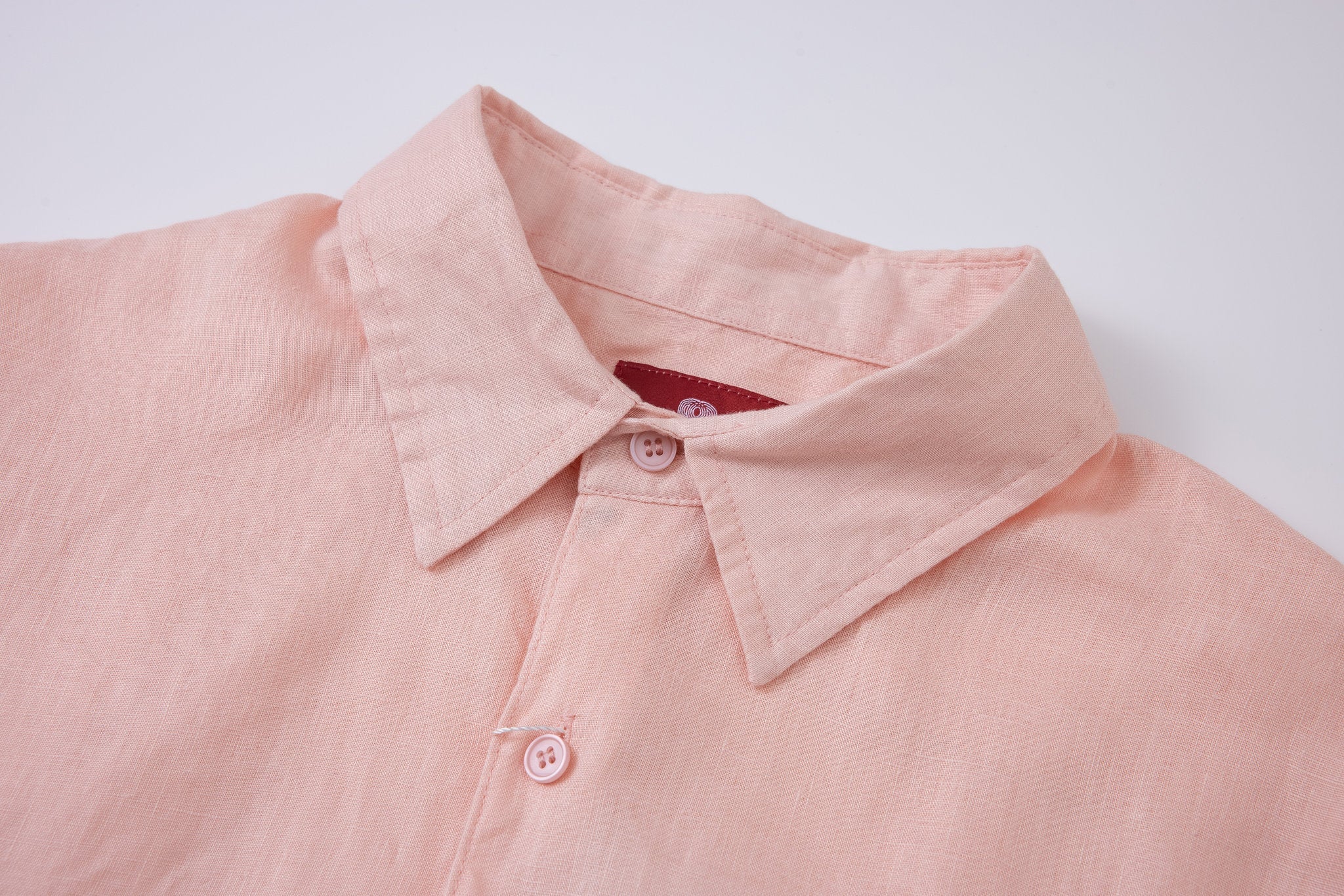 Nautical Swim Shorts -Gray × Linen Long Sleeves-Pink — Combo Look