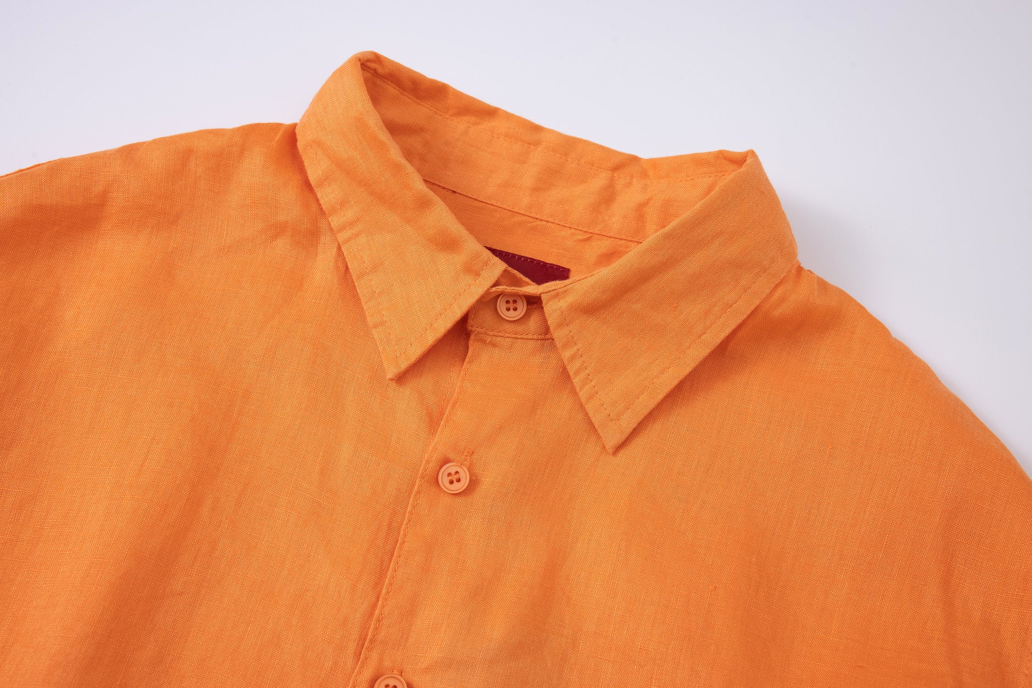 Linen Long Sleeves-Orange