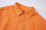Linen Long Sleeves-Orange