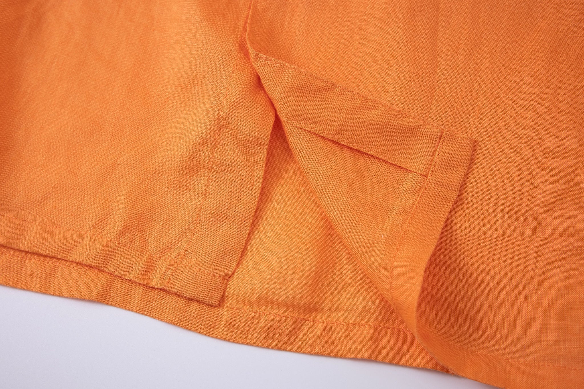 Linen Long Sleeves-Orange × Linen Pants-Ivory — Combo Look