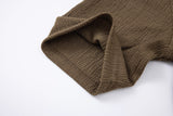 Textured T-shirt-Olive