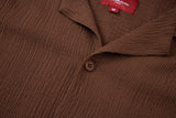 Textured T-shirt-Brown