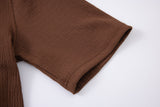 Textured T-shirt-Brown