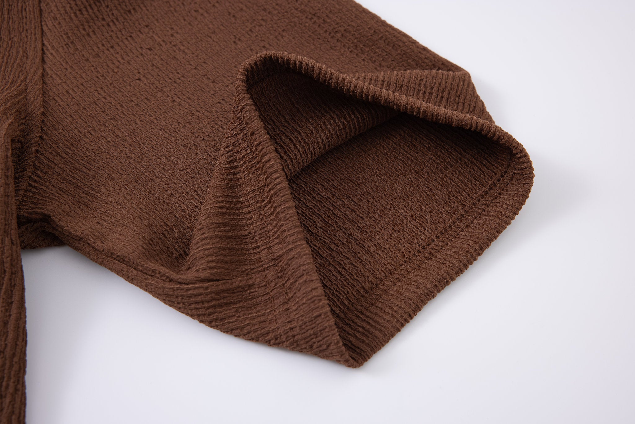 Textured T-shirt-Brown