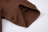 Textured T-shirt-Brown