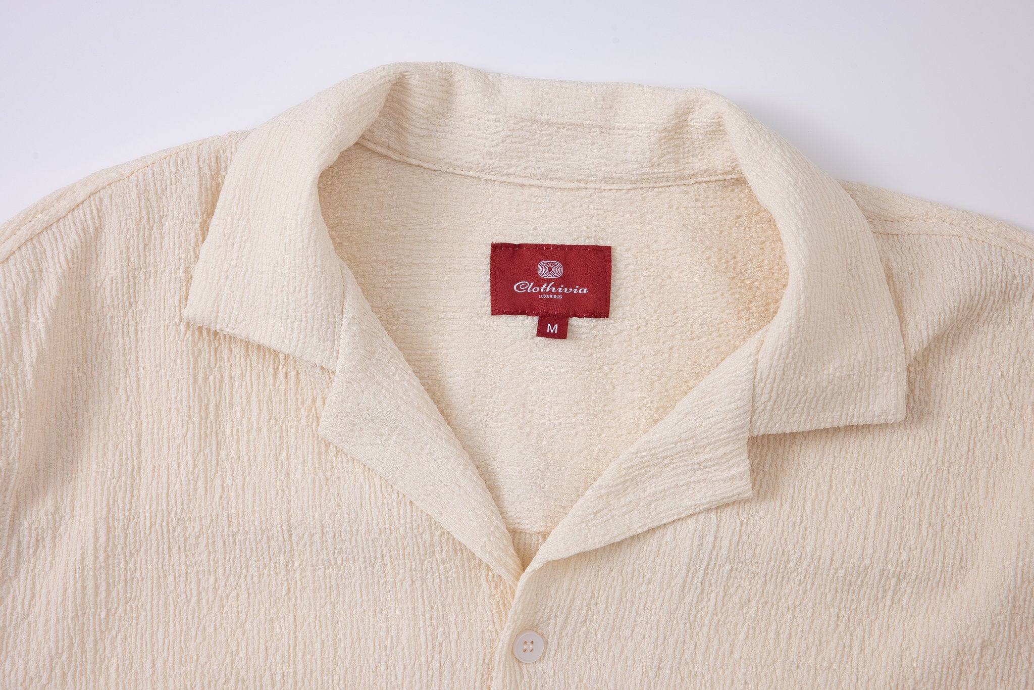 Textured T-shirt-Crème