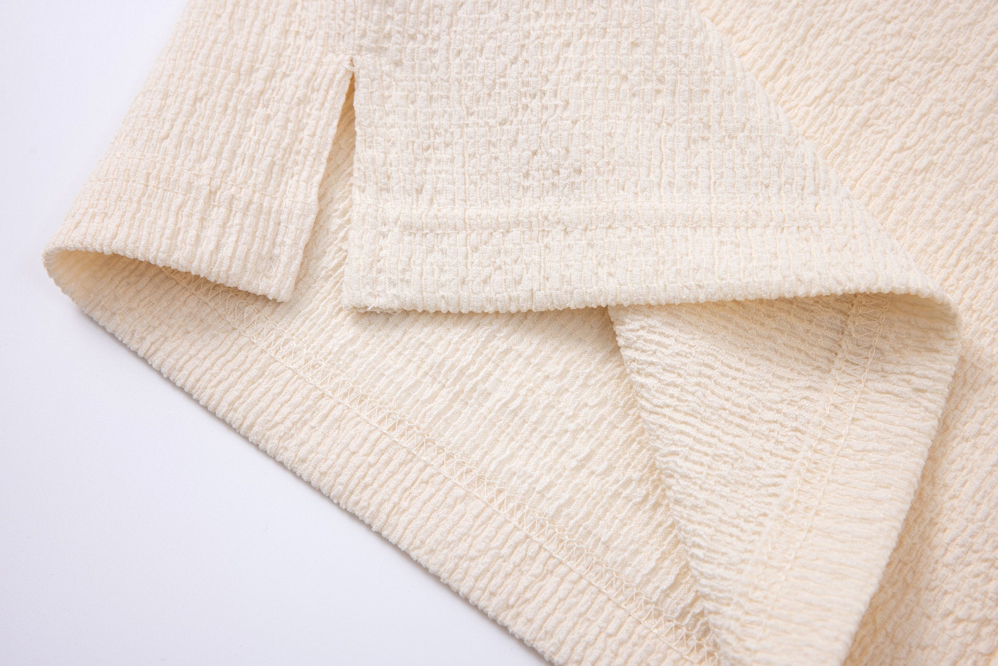Textured T-shirt-Crème