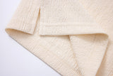 Textured T-shirt-Crème
