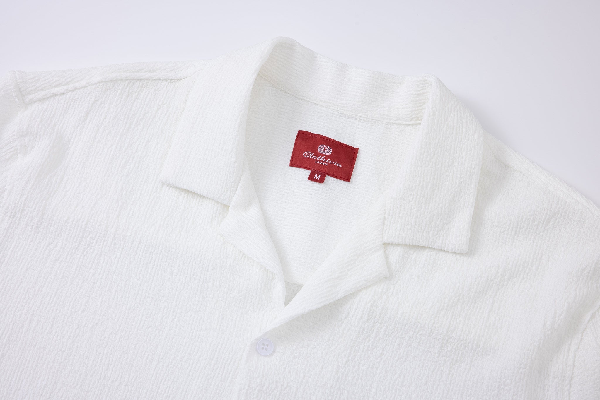 Textured T-shirt-White × Chino Short-Beige — Combo Look