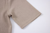 Textured T-shirt-Biege