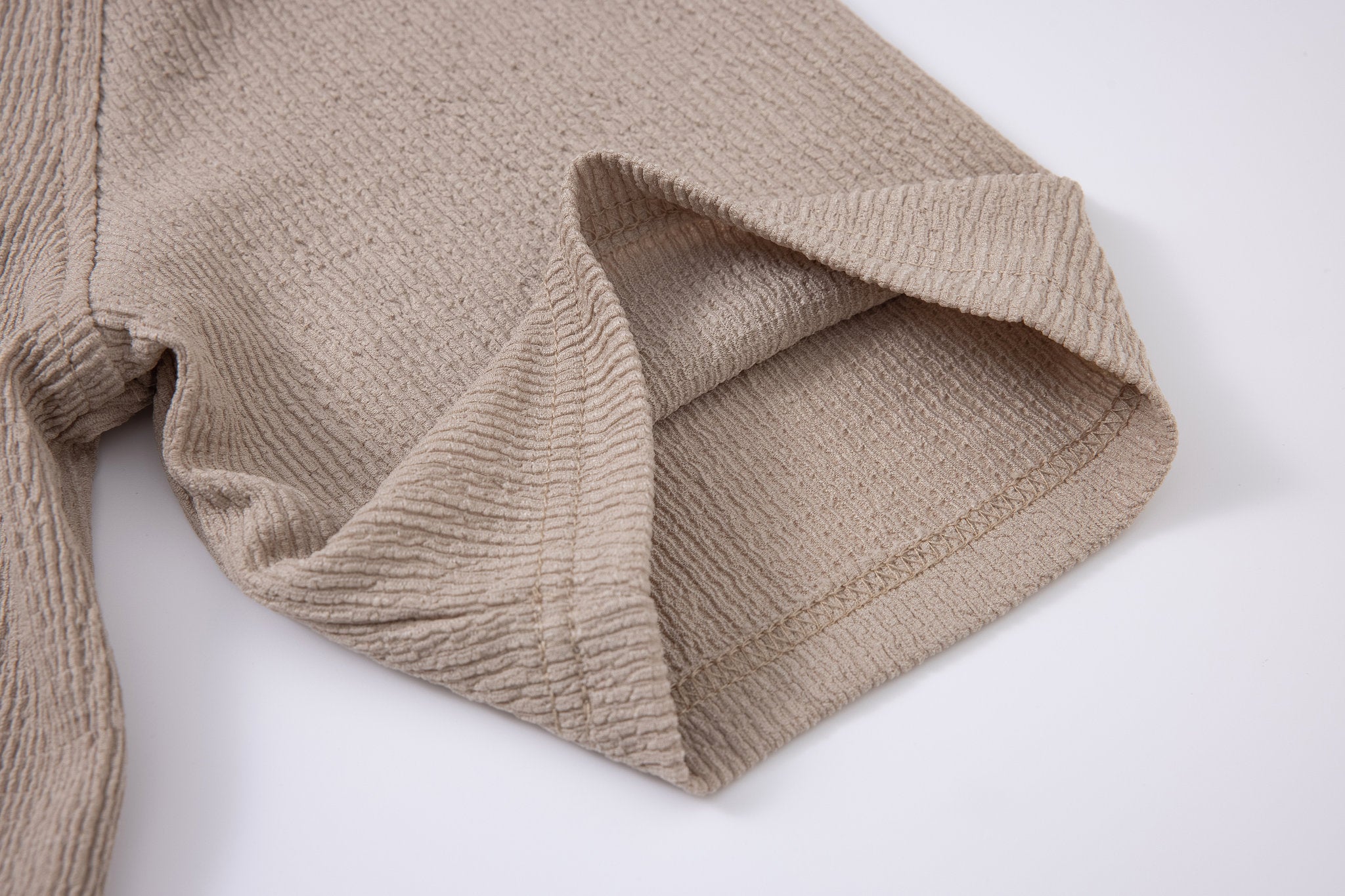 Textured T-shirt-Biege