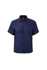 Linen Short Sleeves-Navy