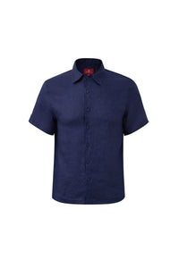 Linen Short Sleeves-Navy