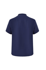Linen Short Sleeves-Navy