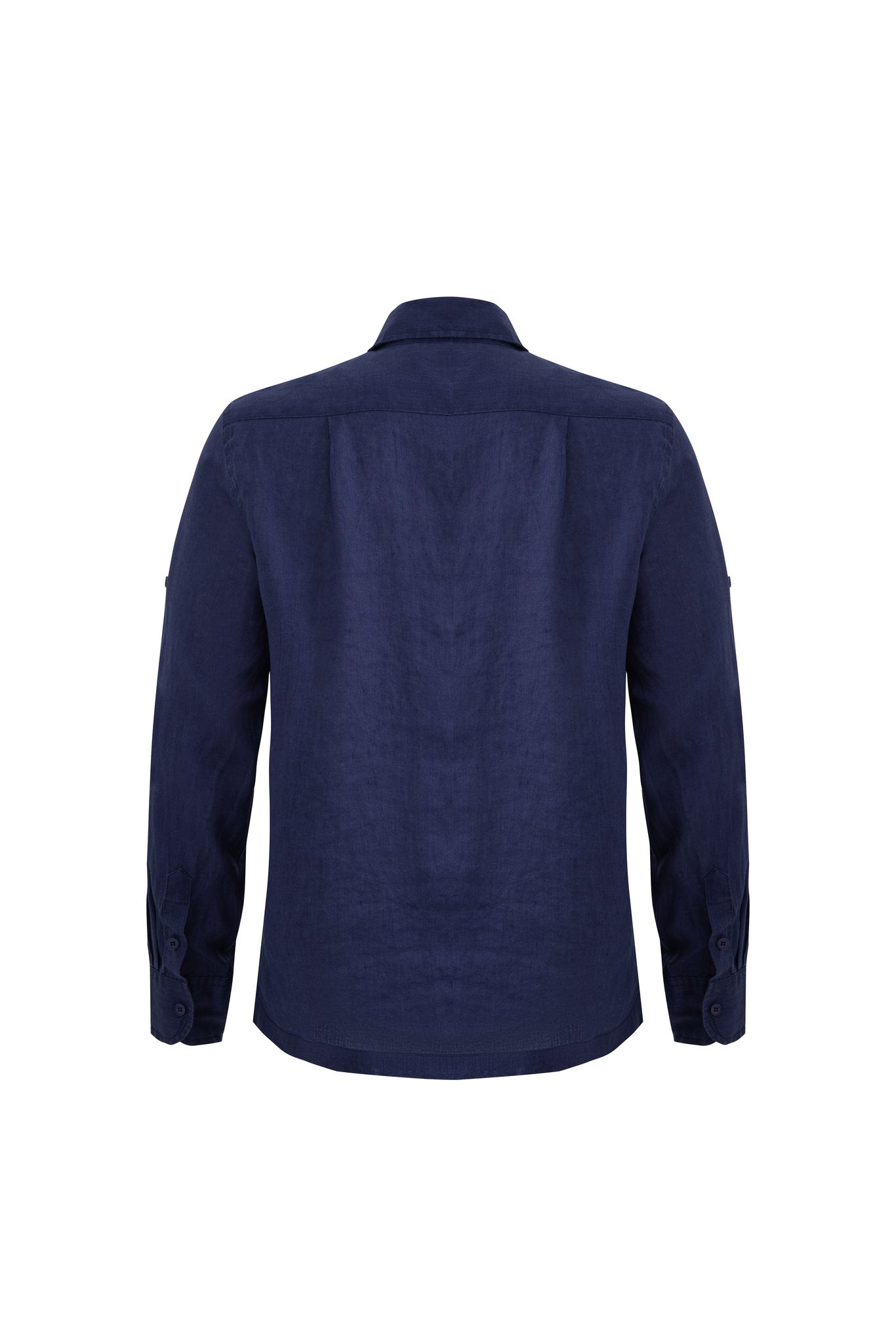 Linen Long Sleeves-Navy