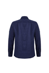 Linen Long Sleeves-Navy