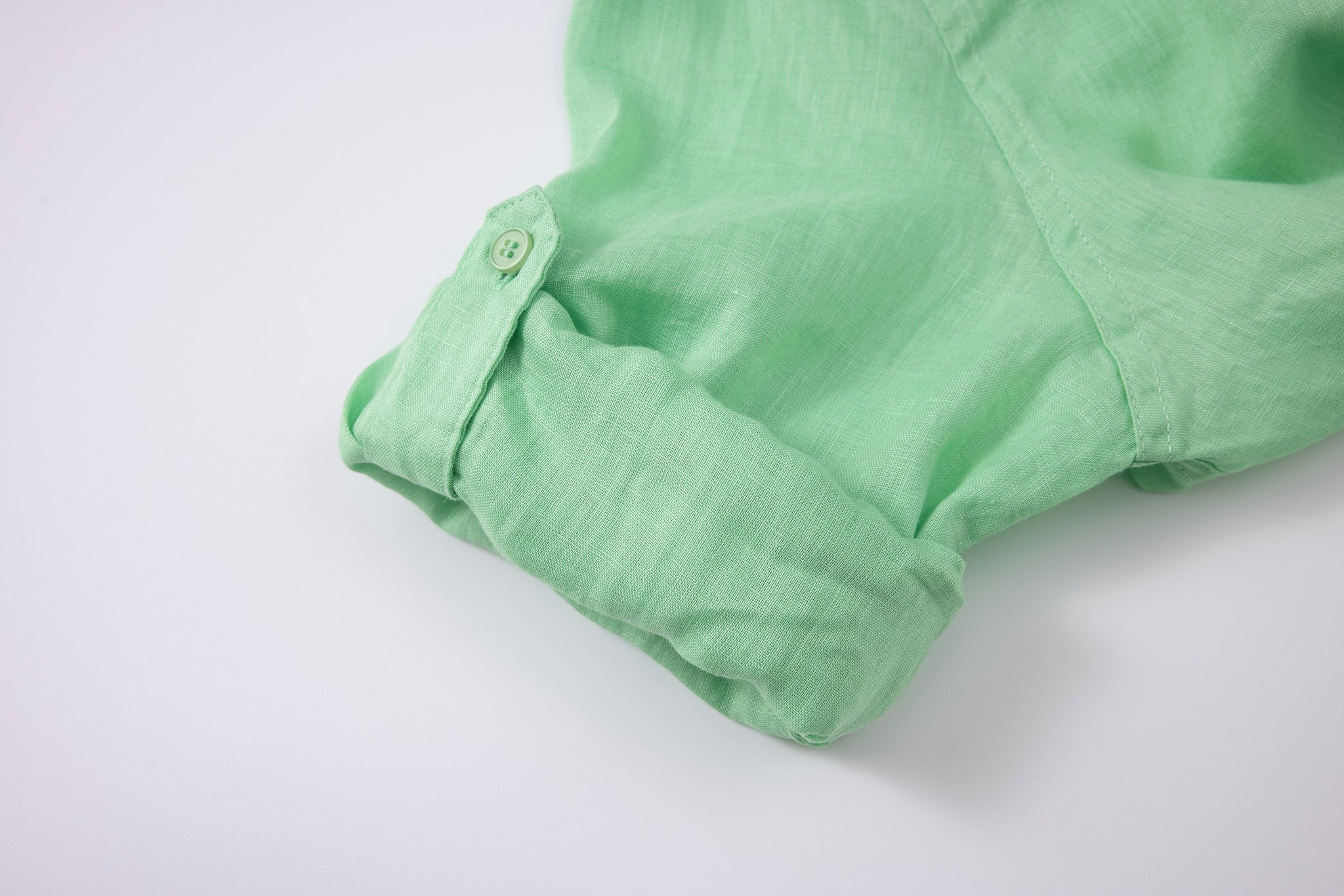 Linen Long Sleeves-Pastel-Mint × Linen Pants-Beige — Combo Look