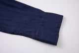 Linen Long Sleeves-Navy