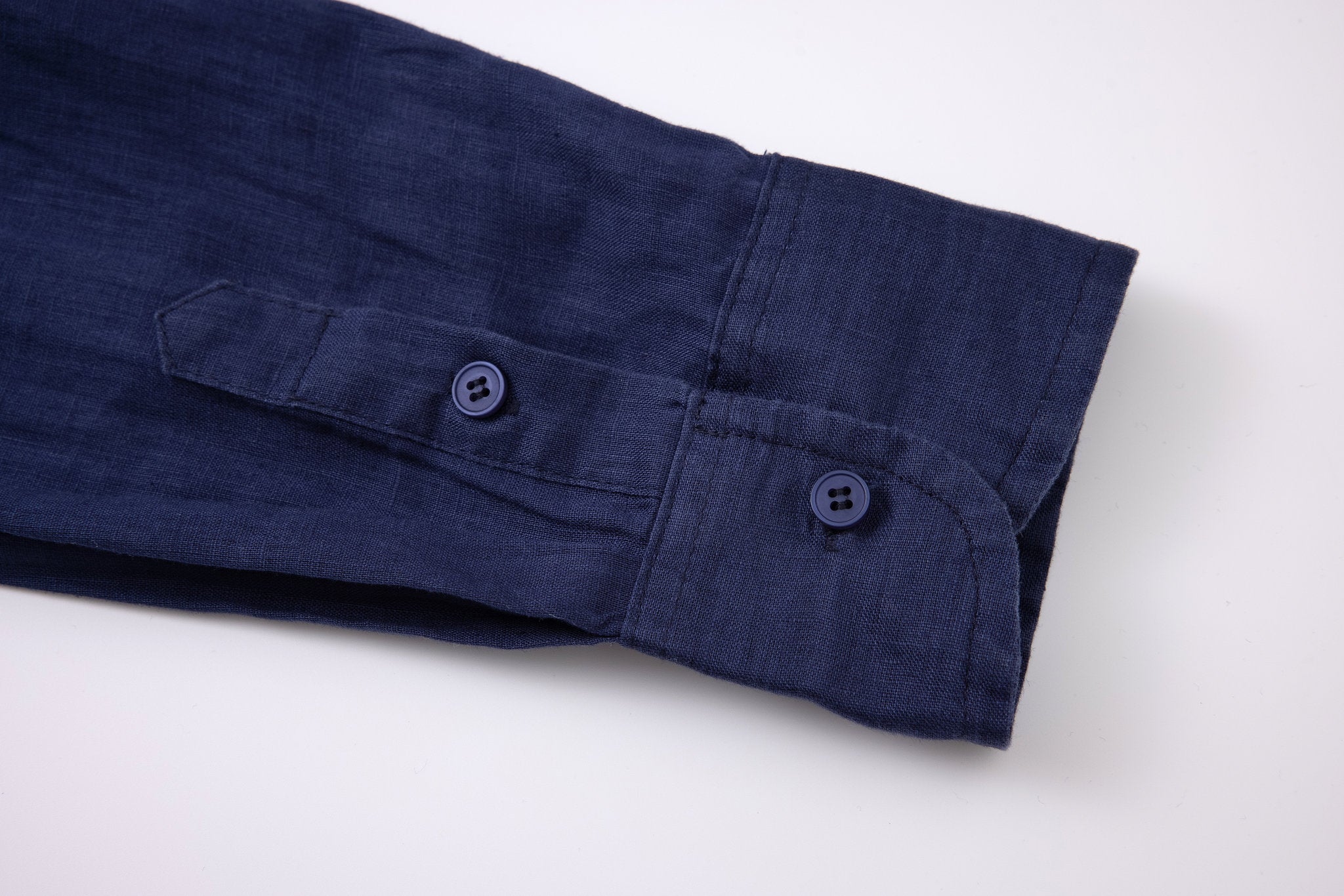 Linen Long Sleeves-Navy