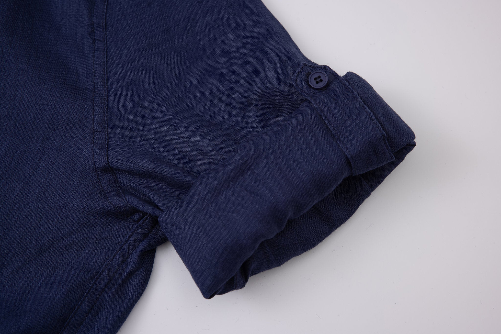 Linen Long Sleeves-Navy