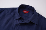 Linen Short Sleeves-Navy