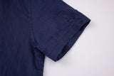 Linen Short Sleeves-Navy