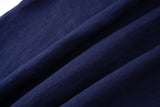 Linen Short Sleeves-Navy