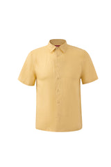 Linen Short Sleeves-Yellow