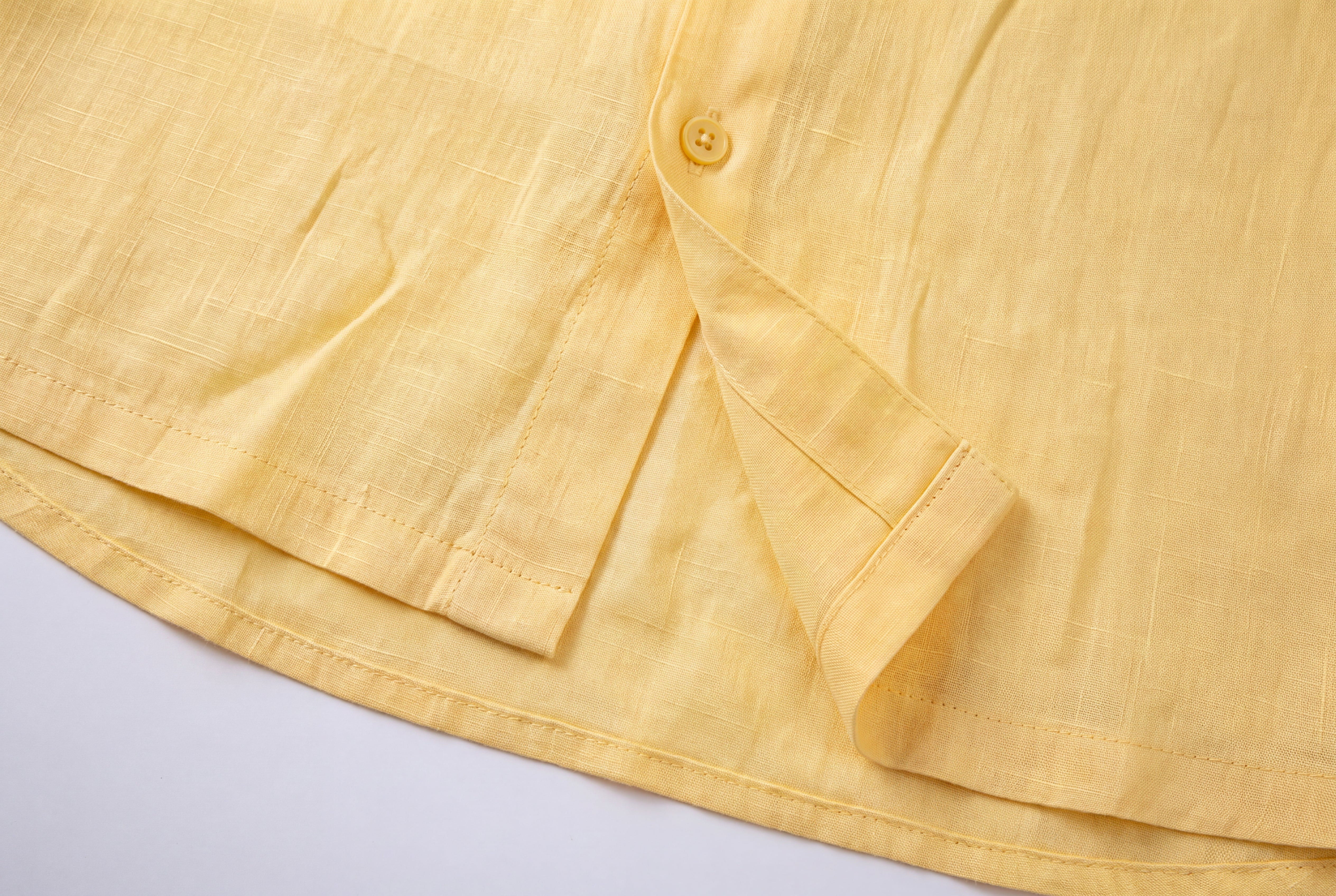 Linen Long Sleeve-Yellow
