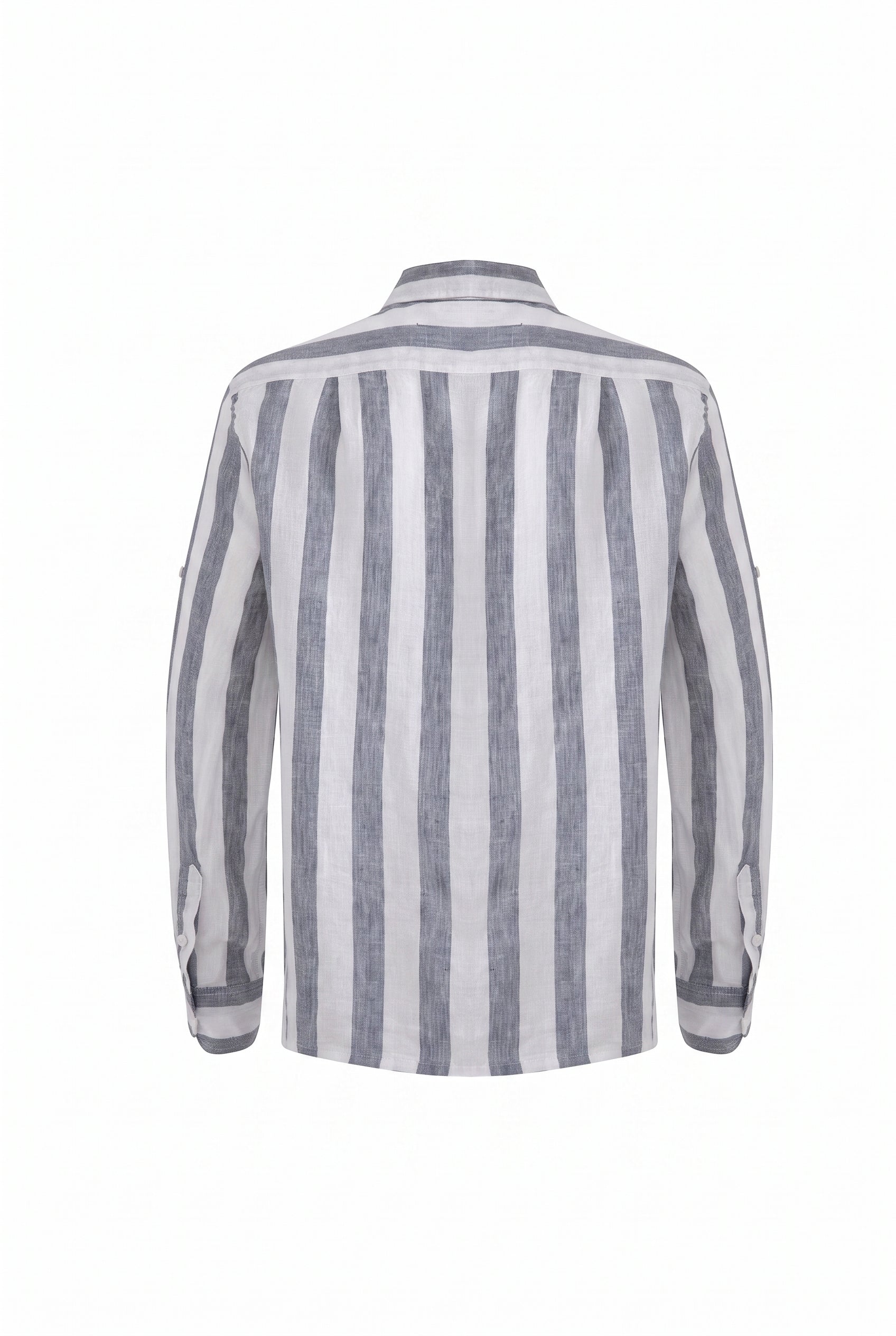 Linen Long Sleeves / stripe-GRAY/WHITE