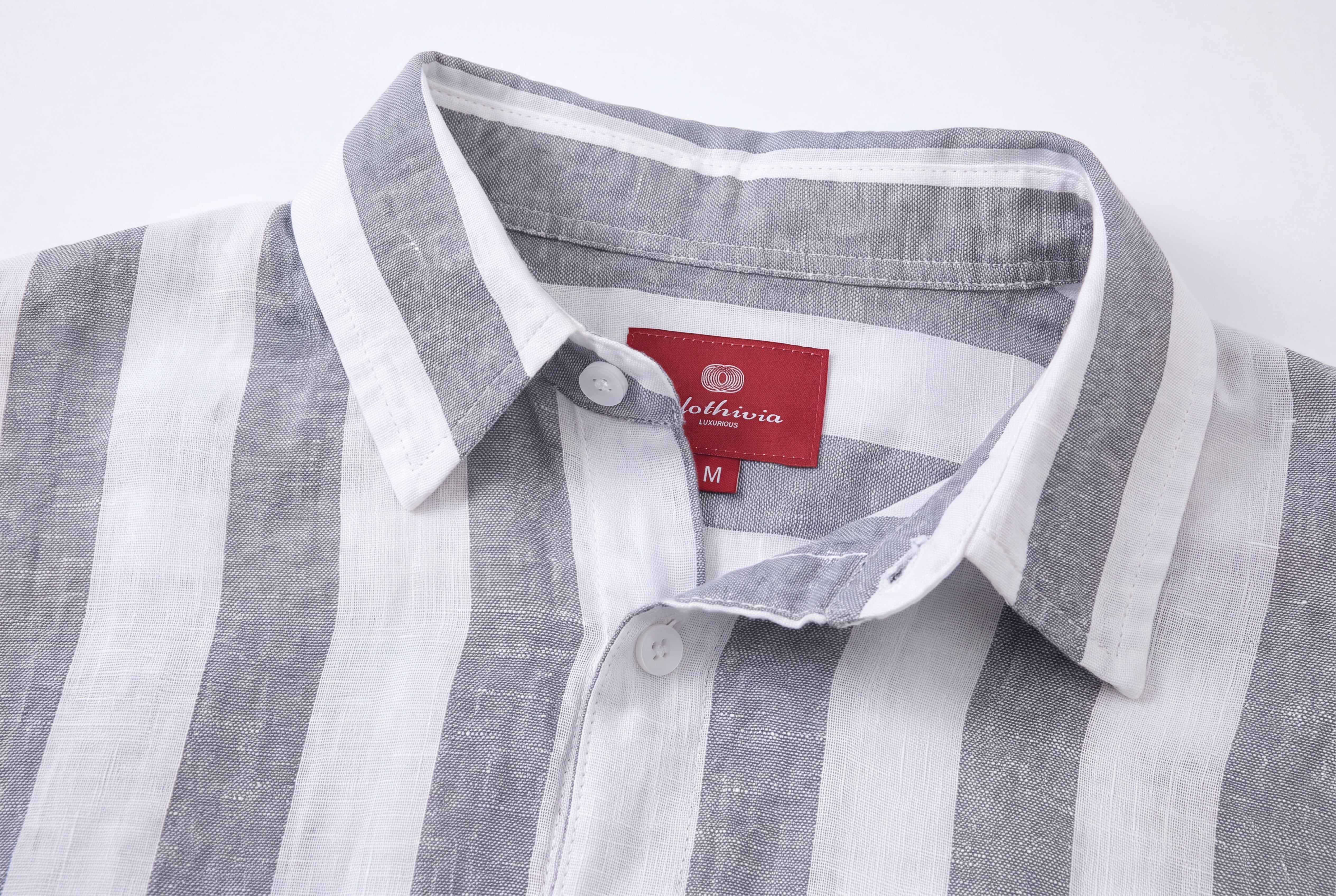 Linen Long Sleeves / stripe-GRAY/WHITE