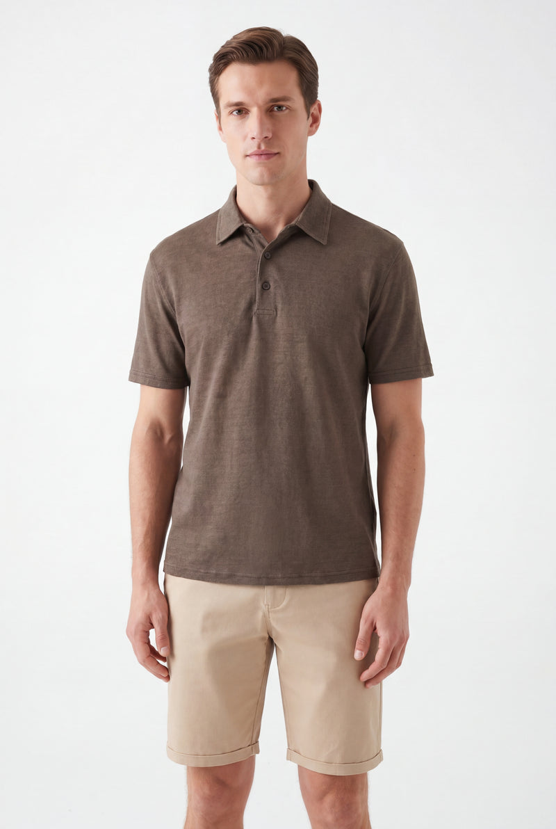 polo linen -Olive