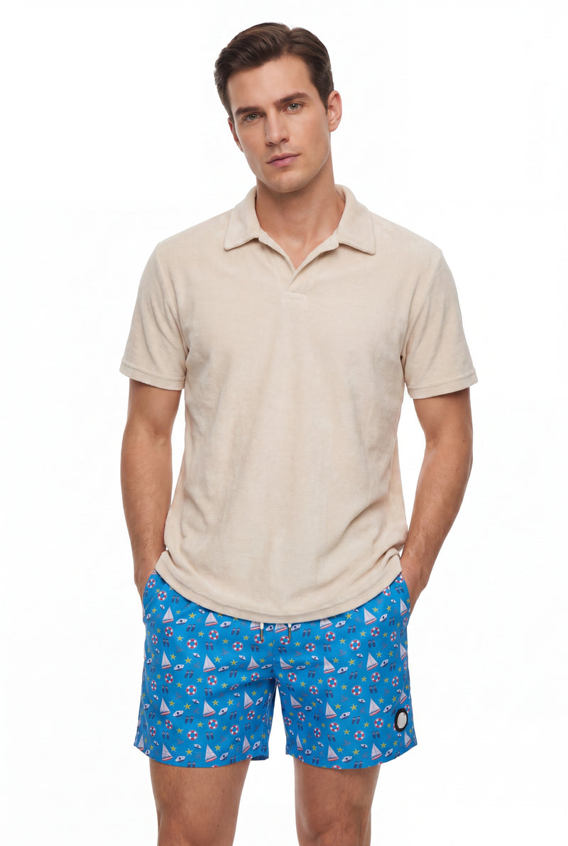 Nautical Swim Shorts -Blue